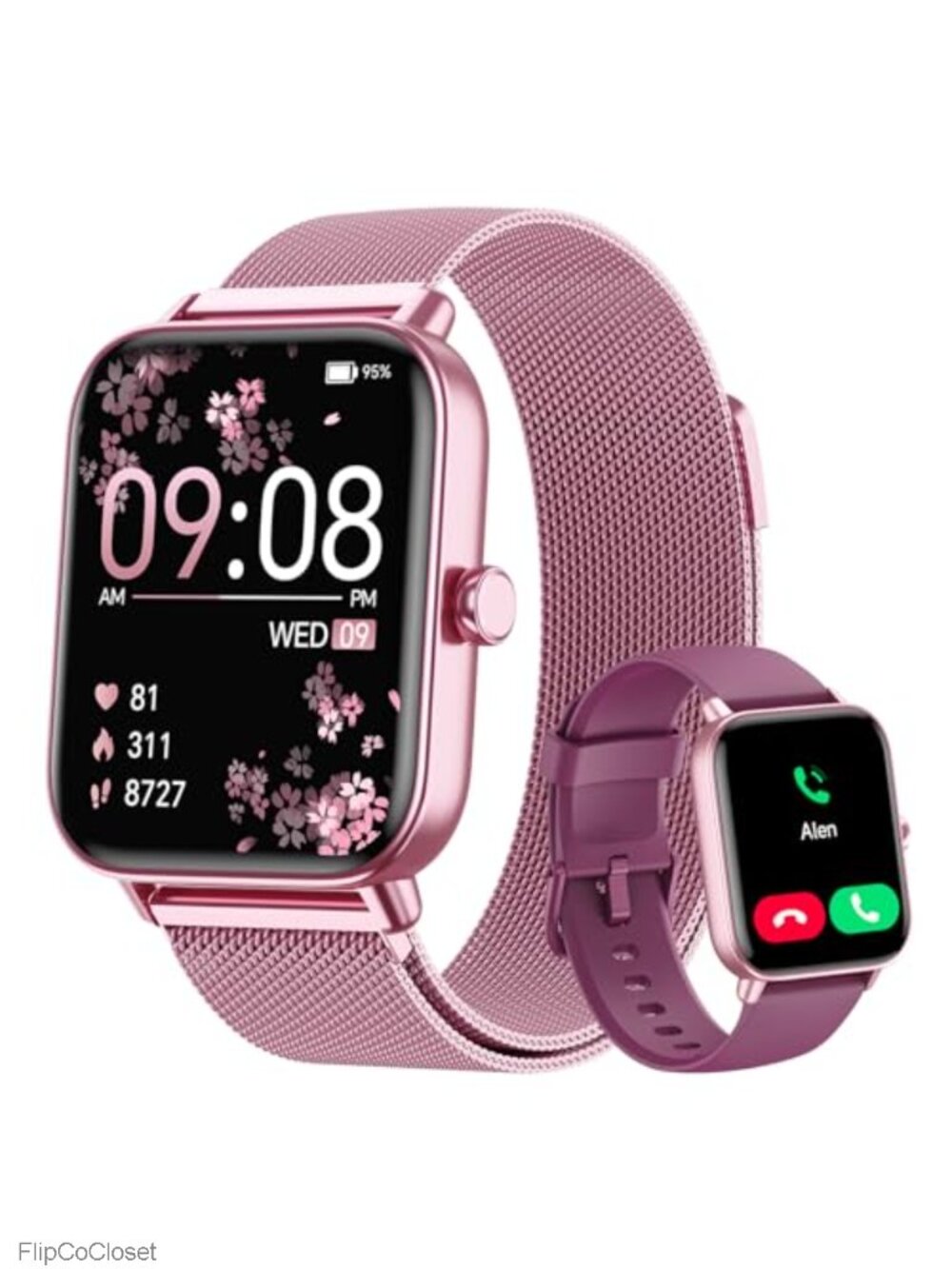 Smart Watch for Women 1.85" HD Fitness Tracker Bluetooth Call